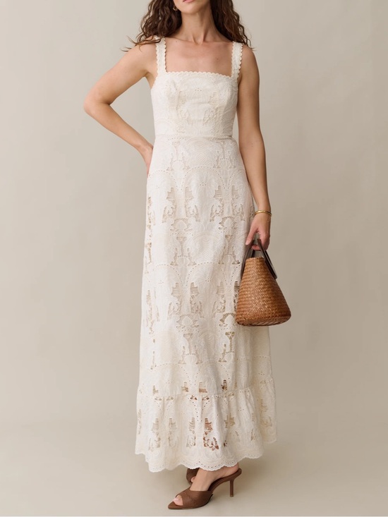 o.p.t Dresses & Skirts - NEW Few Moda o.p.t Jordyn Cotton Cream Midi Dress